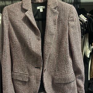 Bar III Women's Red and Black Checkered Blazer
